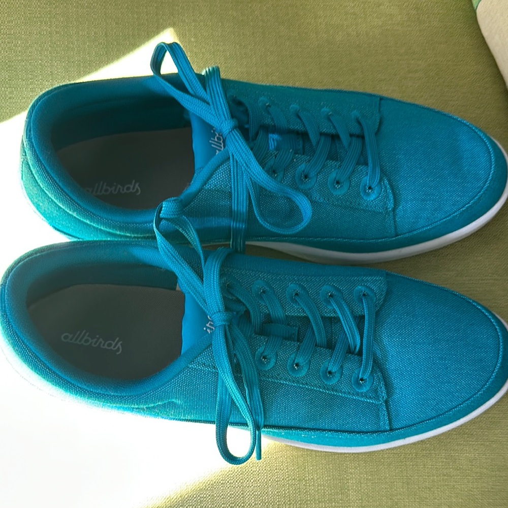 Allbirds turquoise blue canvas sneakers, 11